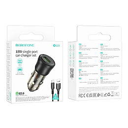 Автомобильное зарядное устройство Borofone BZ23 Transparent Black