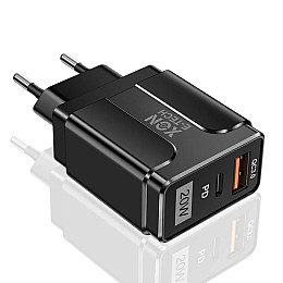 Зарядное устройство XON PowerCharge 20W PD20 USB Type-C Black (PCWA020020A1С1B 6136)