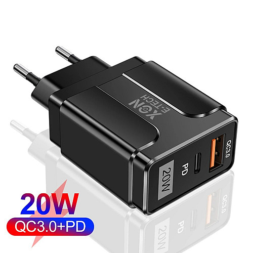 Зарядний пристрій XON PowerCharge 20W PD20 USB Type-C Black (PCWA020020A1С1B 6136)