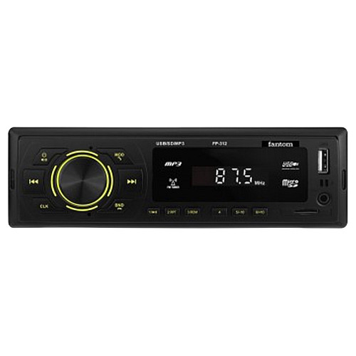 Автомагнитола Fantom Bluetooth MP3 4x40W Black Green (FP-312G)