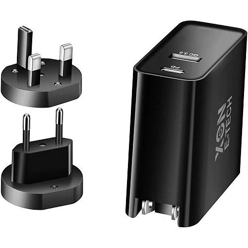 Зарядний пристрій XON PowerCharge 65W PD65 USB Type-C Чорний (PCCW0065AC0B 5917)
