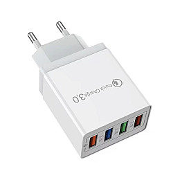 Блок питания 4 port USB Charge зарядное утсройство Белый