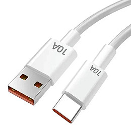 Кабель для зарядки та передачі даних Charger 10А USB Type-C білий 2 м Білий