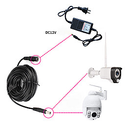 Кабель-удлинитель живлення постійного струму Electrex 20 м для відеоспостереження (20mDC55x21)