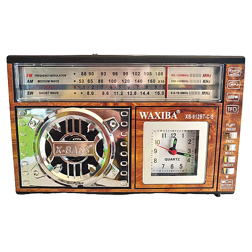 Аккумуляторный радиоприемник Waxiba XB-961BT-C-S с солнечной панелью