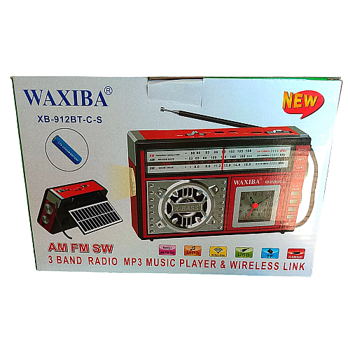 Аккумуляторный радиоприемник Waxiba XB-961BT-C-S с солнечной панелью