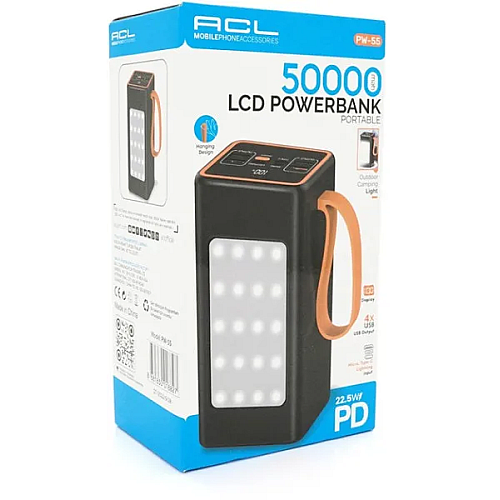 Універсальний зарядний акумулятор ACL PW-55 50000 mAh Чорний