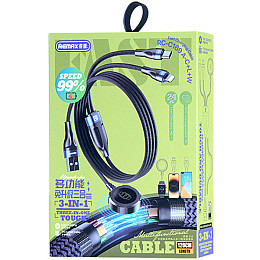 Кабель для зарядки телефона 3в1 Remax Wochy Series RC-C169 A-C+L+W 120 см