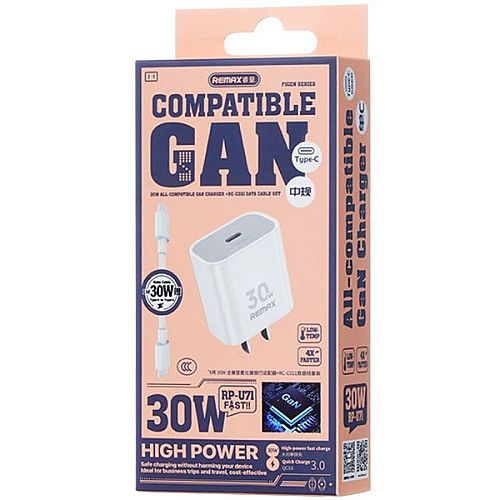 Адаптер з кабелем GaN Charger Figen Series Remax RP-U71