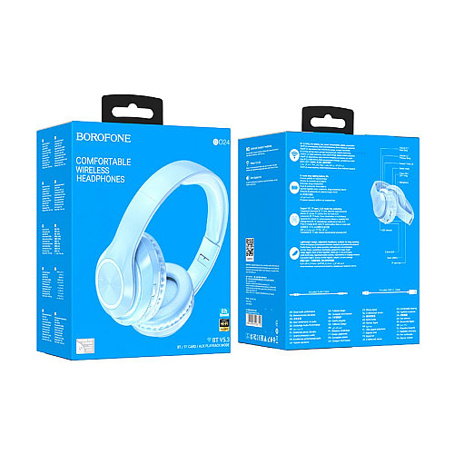 Бездротові накладні навушники Borofone BO24 Bluetooth V5.3 200mAh Голубий