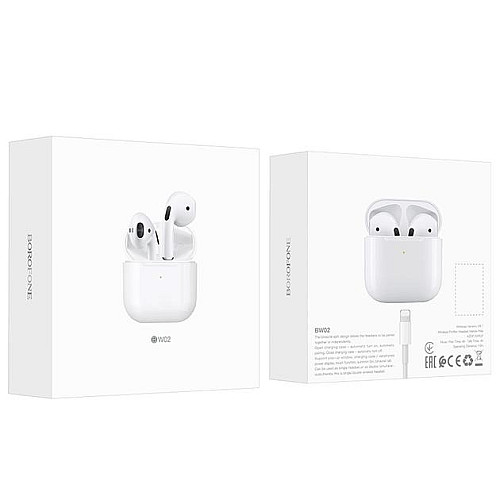Беспроводные наушники Borofone BW02 Plus TWS Bluetooth 5.1 200/30 мАч White (35602_3347271)