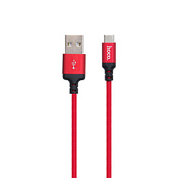 Кабель для зарядки USB Hoco X14 Times SpeedUSB-Type C 2.4A 1 м Красно-черный