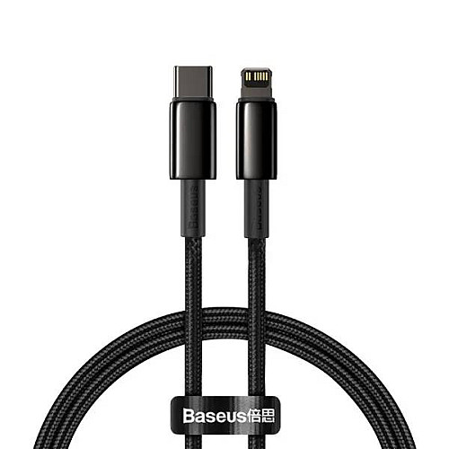 Кабель для зарядки и передачи данных BASEUS Tungsten Gold Type-C to Lightning PD 20W /2.4A 1 м Black