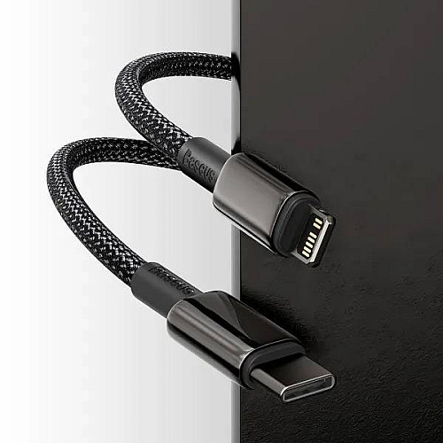 Кабель для зарядки и передачи данных BASEUS Tungsten Gold Type-C to Lightning PD 20W /2.4A 1 м Black