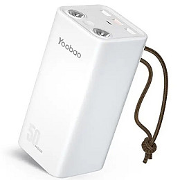 Повербанк Yoobao H5 Power Bank 50000 mAh SCP22.5W/PD20W PD Type-C фонарик Белый