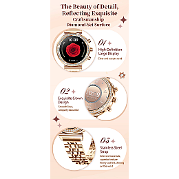 Смарт-часы женские Lemfo I110 стальной ремешок Gold (16732-hbr)