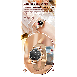 Смарт-часы женские Lemfo I110 стальной ремешок Gold (16732-hbr)