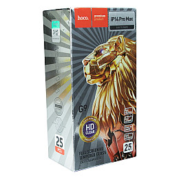 Захисне скло Hoco G9 Full Screen HD загартоване скло Apple iPhone 14 Pro Max 25 шт Чорний (29028_2067713)