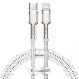 Кабель для зарядки и обмена данными BASEUS CATLJK-A02 Cafule Metal Type-C to Lightning PD 20W 2.4А 1 м White