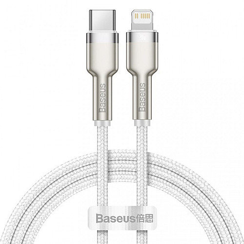 Кабель для зарядки и обмена данными BASEUS CATLJK-A02 Cafule Metal Type-C to Lightning PD 20W 2.4А 1 м White