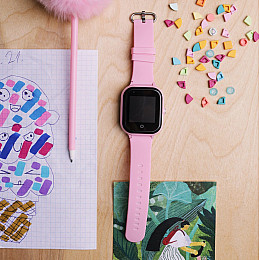 Умные детские смарт часы-телефон Wonlex KT24 4G WI-FI GPS SIM Pink (17008-hbr)