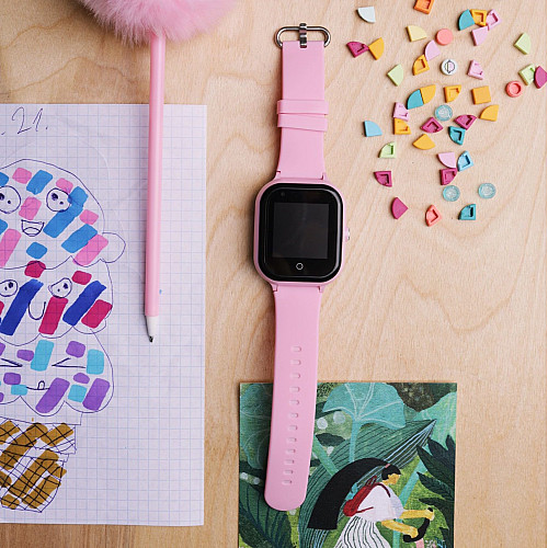 Умные детские смарт часы-телефон Wonlex KT24 4G WI-FI GPS SIM Pink (17008-hbr)