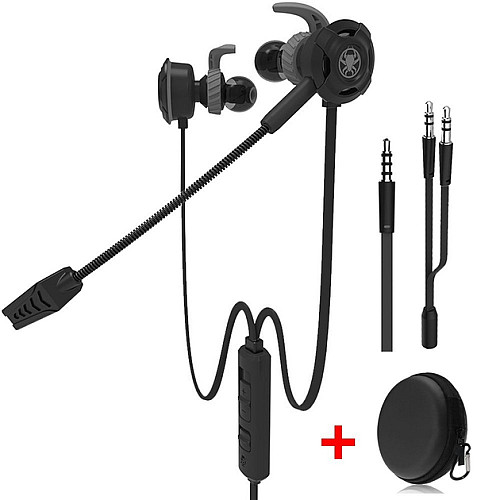 Игровые наушники со съёмным микрофоном Plextone G30 Black гарнитура/аудио адаптер 2х3.5 мм/кейс