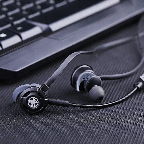 Игровые наушники со съёмным микрофоном Plextone G30 Black гарнитура/аудио адаптер 2х3.5 мм/кейс