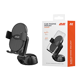 Автодержатель для телефона на лобове скло або панель 2E Smart чорний