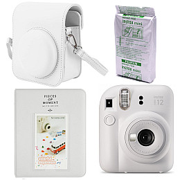 Набір камера Fujifilm Instax Mini 12/Фотопапір 10 шт/Чохол/Фотоальбом 64 фото Білий