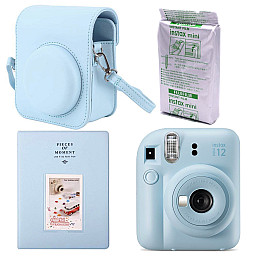 Набір камера Fujifilm Instax Mini 12/Фотопапір 10 шт/Чохол/Фотоальбом 64 фото Голубий