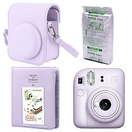 Набір камера Fujifilm Instax Mini 12/Фотопапір 10 шт/Чохол/Фотоальбом 64 фото Фіолетовий