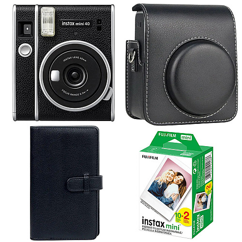 Подарковий набір Fujifilm Камера Instax Mini 40/Фотопапір 20шт/Чохол/Фотоальбом на 108 фото Чорний