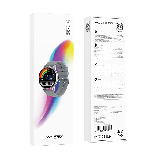 Смарт часы Hoco Y15 AMOLED IP68 1.43" V5.0 260mAh Silver (31640_2907083)