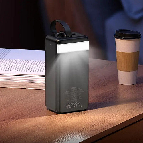 Портативное зарядное Power Bank Hoco Element J123C 3USB Type-C Lightning QC 60000 mAh черный