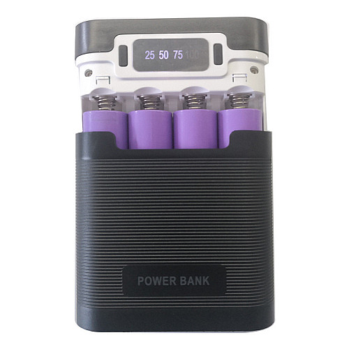 Корпус Power Bank під акумулятори Power 4x18650 макс 10000 mA Чорний (M08C225W)