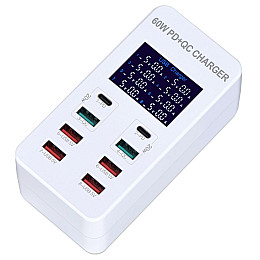 Мультизарядное устройство Addap 8 портов USB A8T 60 W PD+QC (WLX-A8T)