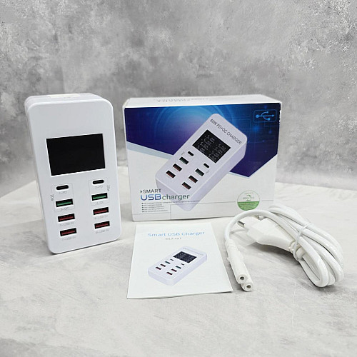 Мультизарядное устройство Addap 8 портов USB A8T 60 W PD+QC (WLX-A8T)