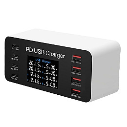 Мультизарядное устройство Addap 8 портов USB Type-C A9 65 W PD (WLX-A9)