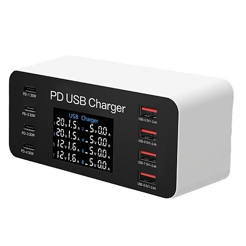Мультизарядное устройство Addap 8 портов USB Type-C A9 65 W PD (WLX-A9)