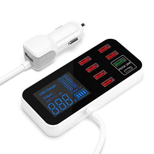 Автомобільне зарядне пристрій Addap 12-24V 40W LED QC3.0 PD3.0 (WLX-A9S+)