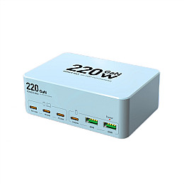 Мультизарядное устройство Addap GaN 6 портов USB + Type-C 220 W QC3.0+PD  (WLX-818L)