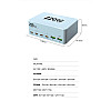 Мультизарядное устройство Addap GaN 6 портов USB + Type-C 220 W QC3.0+PD (WLX-818L)