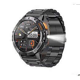 Тактичні смарт-годинники з ліхтариком Lemfo K65 Black (17452-hbr)