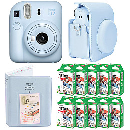 Подарочный набор камера Fujifilm Instax Mini 12/Фотобумага 100 шт/Чехол/Фотоальбом на 64 фото Голубой
