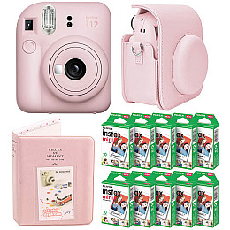 Подарочный набор камера Fujifilm Instax Mini 12/Фотобумага 100 шт/Чехол/Фотоальбом на 64 фото Розовый