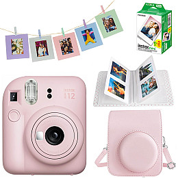 Подарочный набор камера Fujifilm Instax Mini 12/Фотобумага 20шт/Чехол/Фотоальбом на 64 фото/Набор фоторамок 10 шт