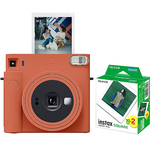 Фотоаппарат Fujifilm Instax Square SQ1 и фотобумага на 20 листов Terracotta Orange