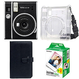 Подарочный набор Фотоаппарат Fujifilm Instax Mini 40/Фотобумага 20 шт/Чехол/Фотоальбом на 108 фото Черный