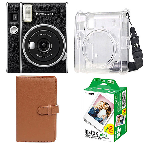 Подарковий набір Фотоапарат Fujifilm Instax Mini 40/Фотопапір 20 шт/Чохол/Фотоальбом на 108 фото Коричневий